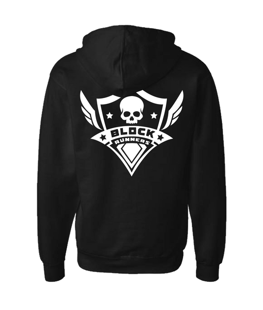MobiWeb - Block Runners Logo - Black Zip Up Hoodie