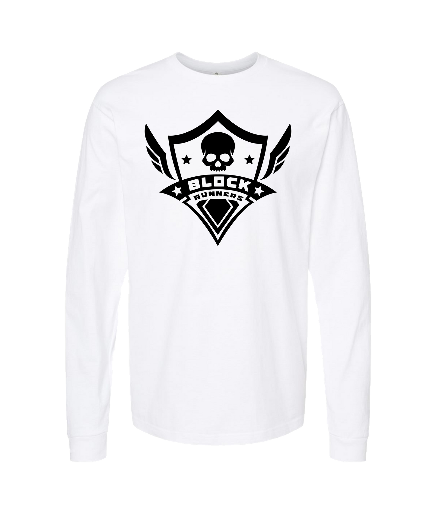 MobiWeb - Block Runners Logo - White Long Sleeve T