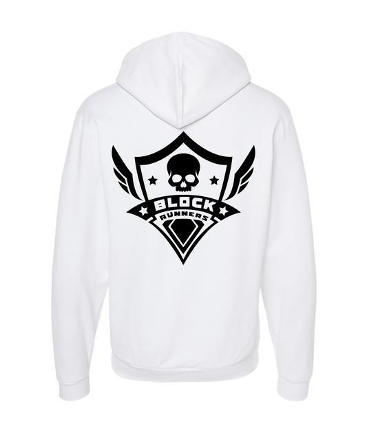 MobiWeb - Block Runners Logo - White Zip Up Hoodie