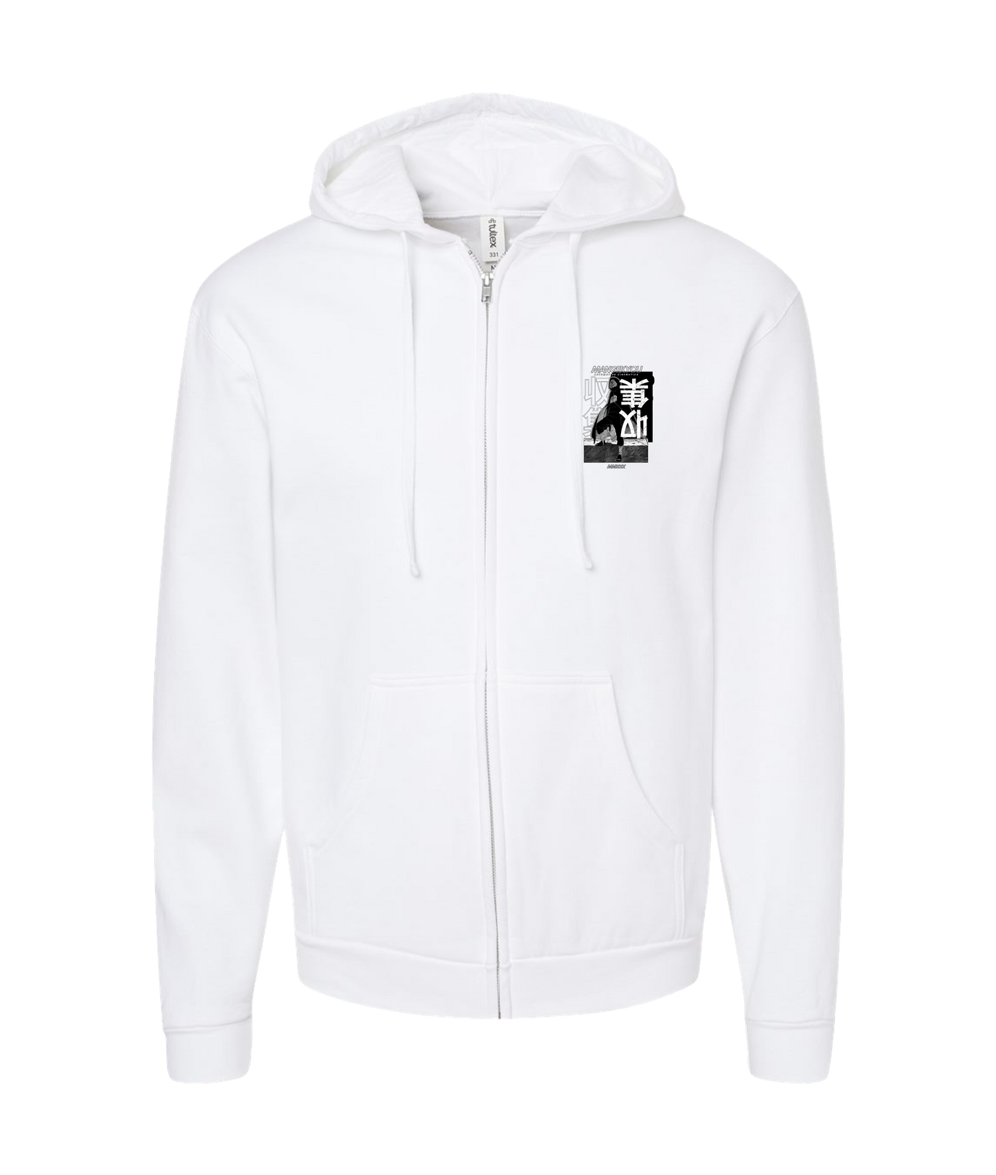 MANGEKYOU MEDIA - MMXXX - White Zip Up Hoodie