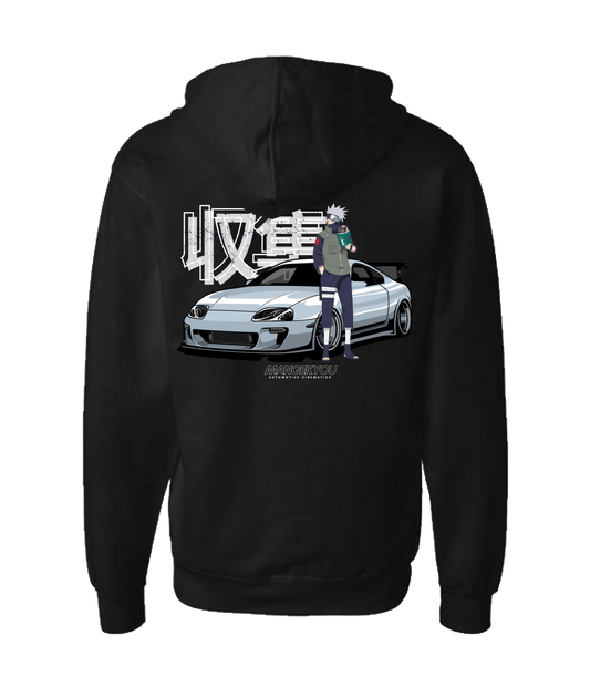 MANGEKYOU MEDIA - Car - Black Zip Up Hoodie