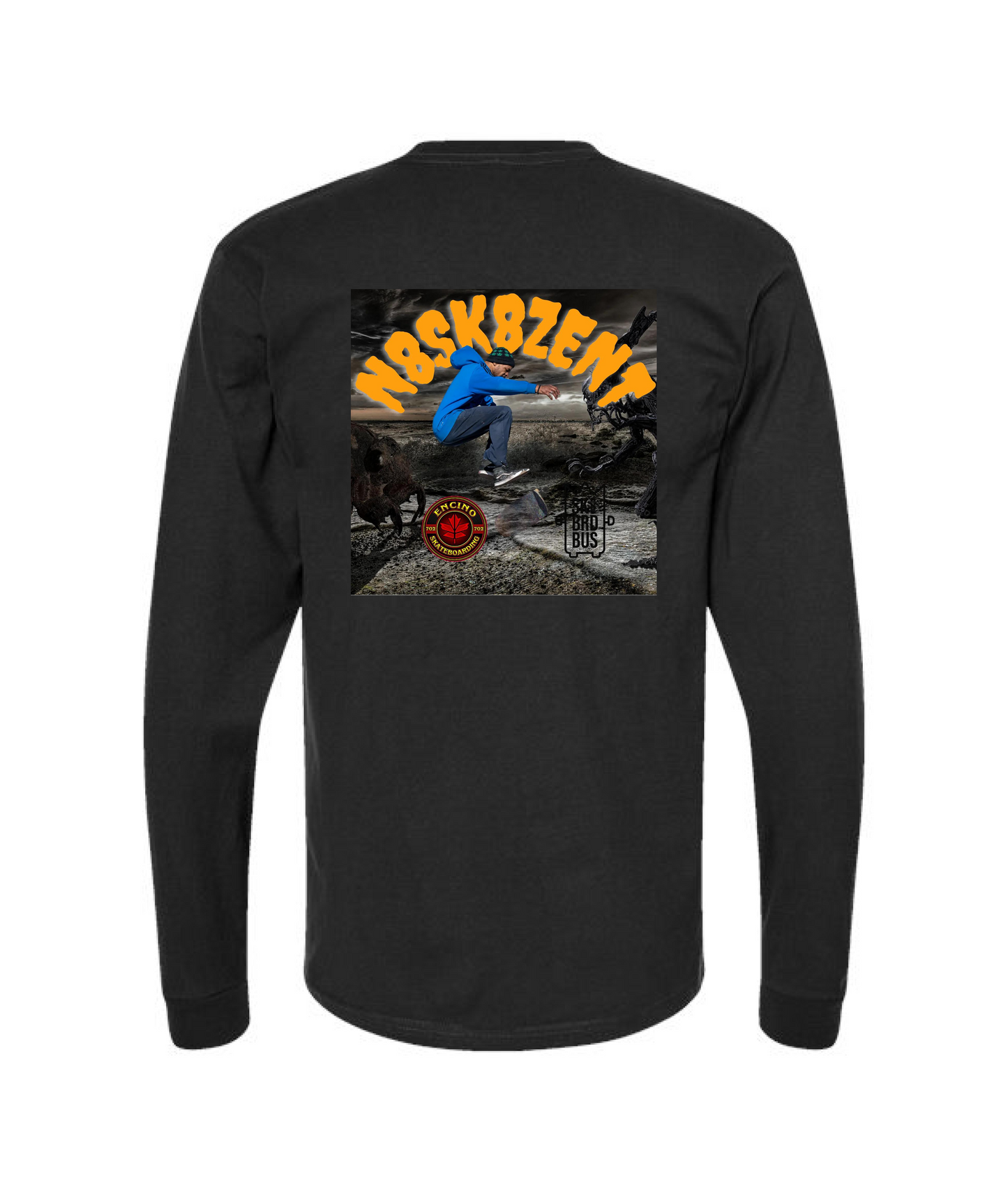 N8SK8ZENT - SUMMER - Black Long Sleeve T
