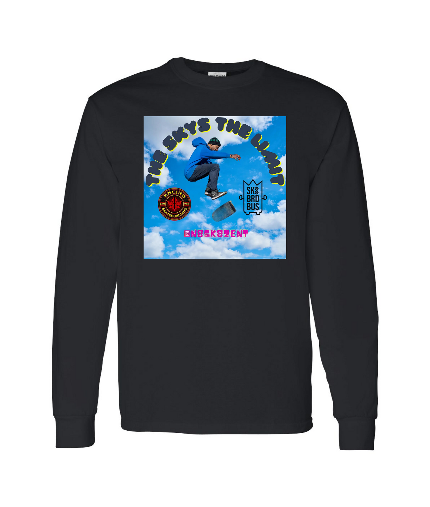 N8SK8ZENT - SUMMER - Black Long Sleeve T