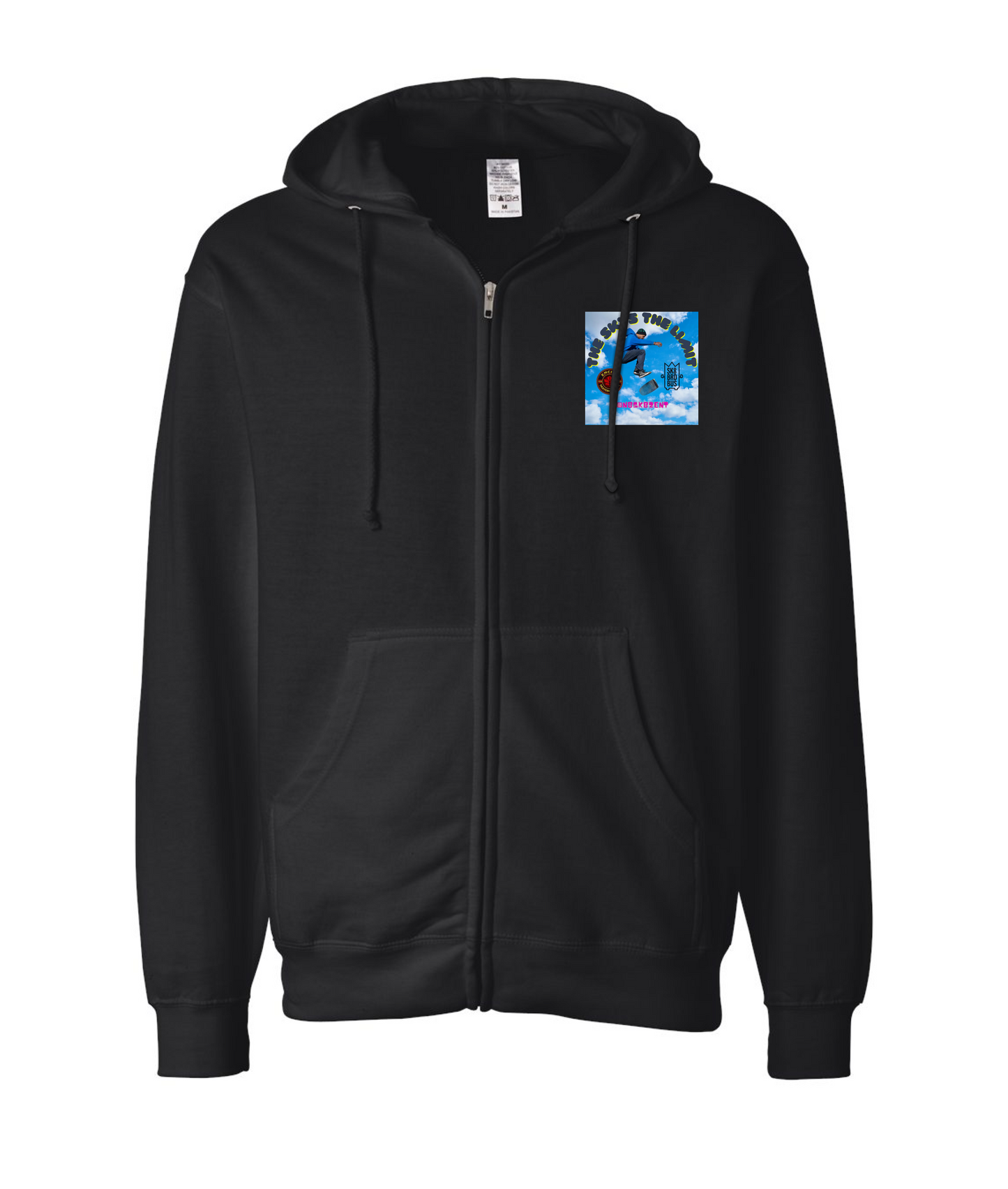 N8SK8ZENT - SUMMER - Black Zip Up Hoodie