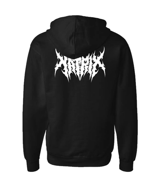 Natrix - Logo White - Black Zip Up Hoodie