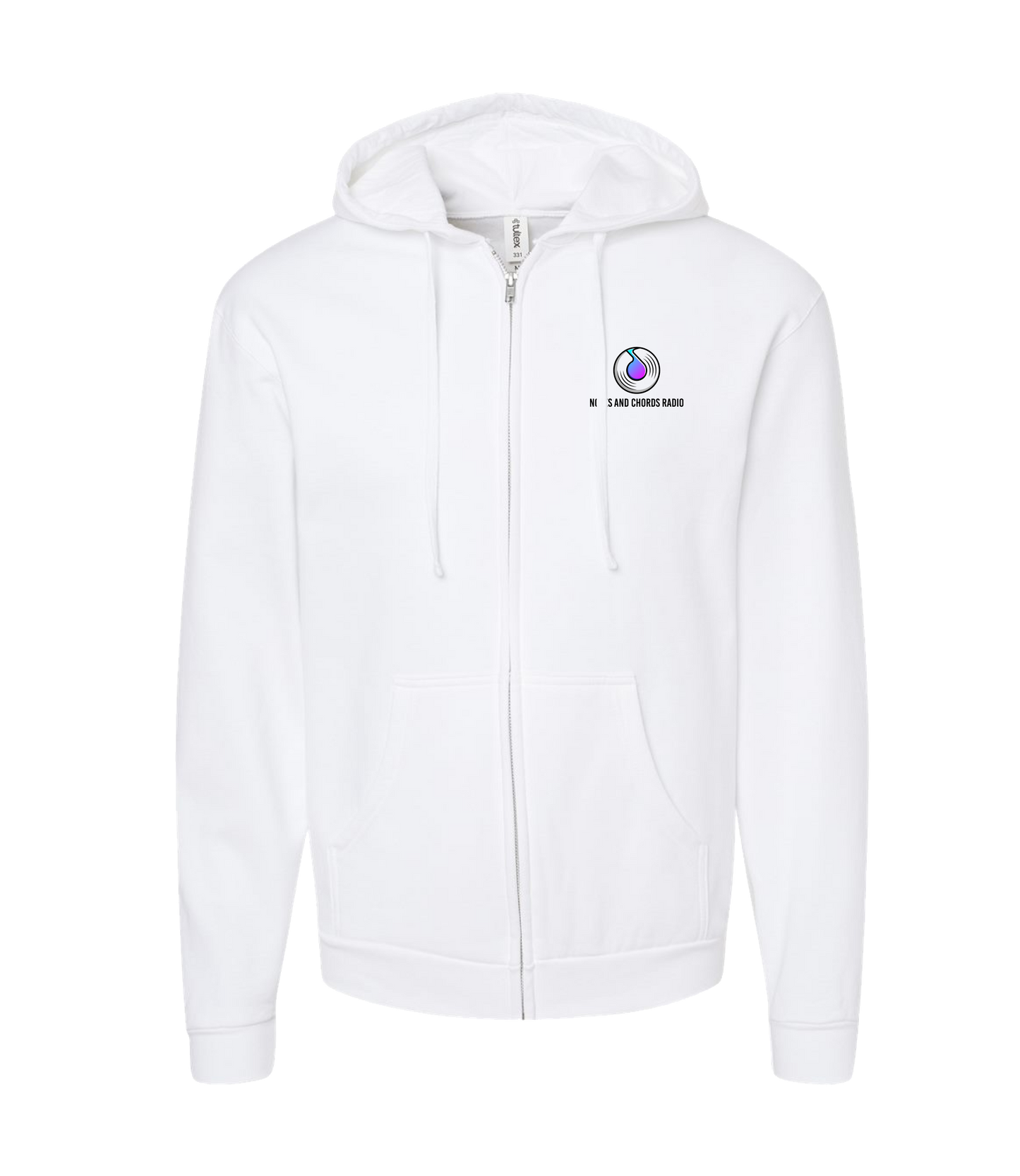 Notes and Chords Radio - Logo - White Zip Up Hoodie