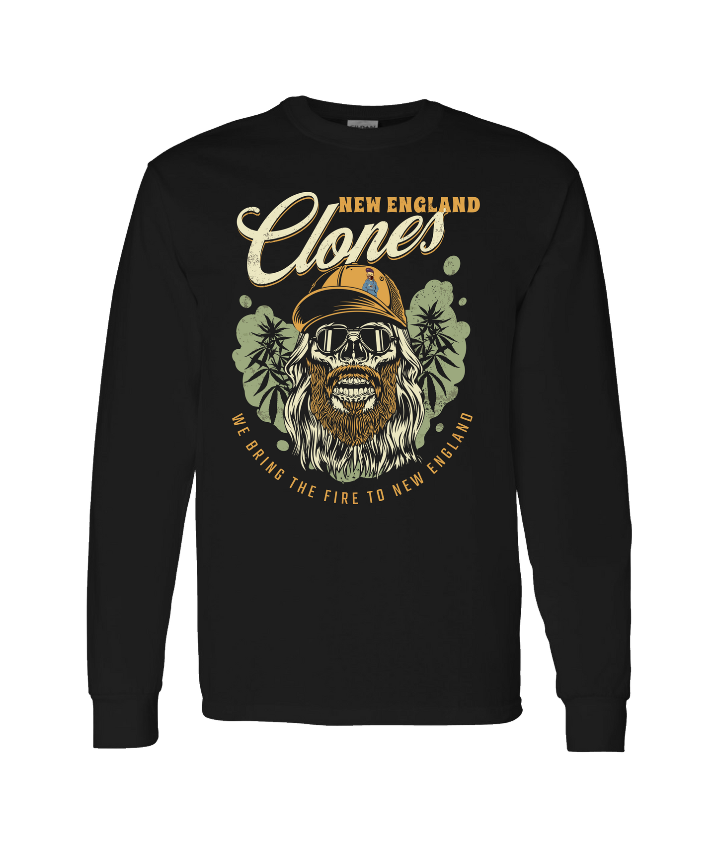 New England Clones - WE BRING THE FIRE - Black Long Sleeve T