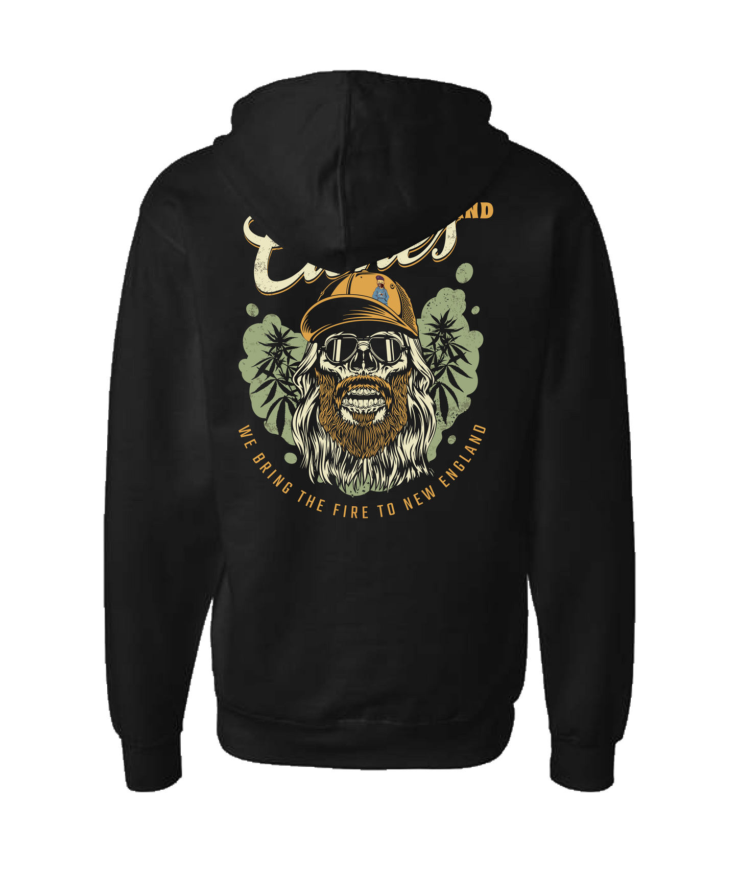 New England Clones - WE BRING THE FIRE - Black Zip Up Hoodie