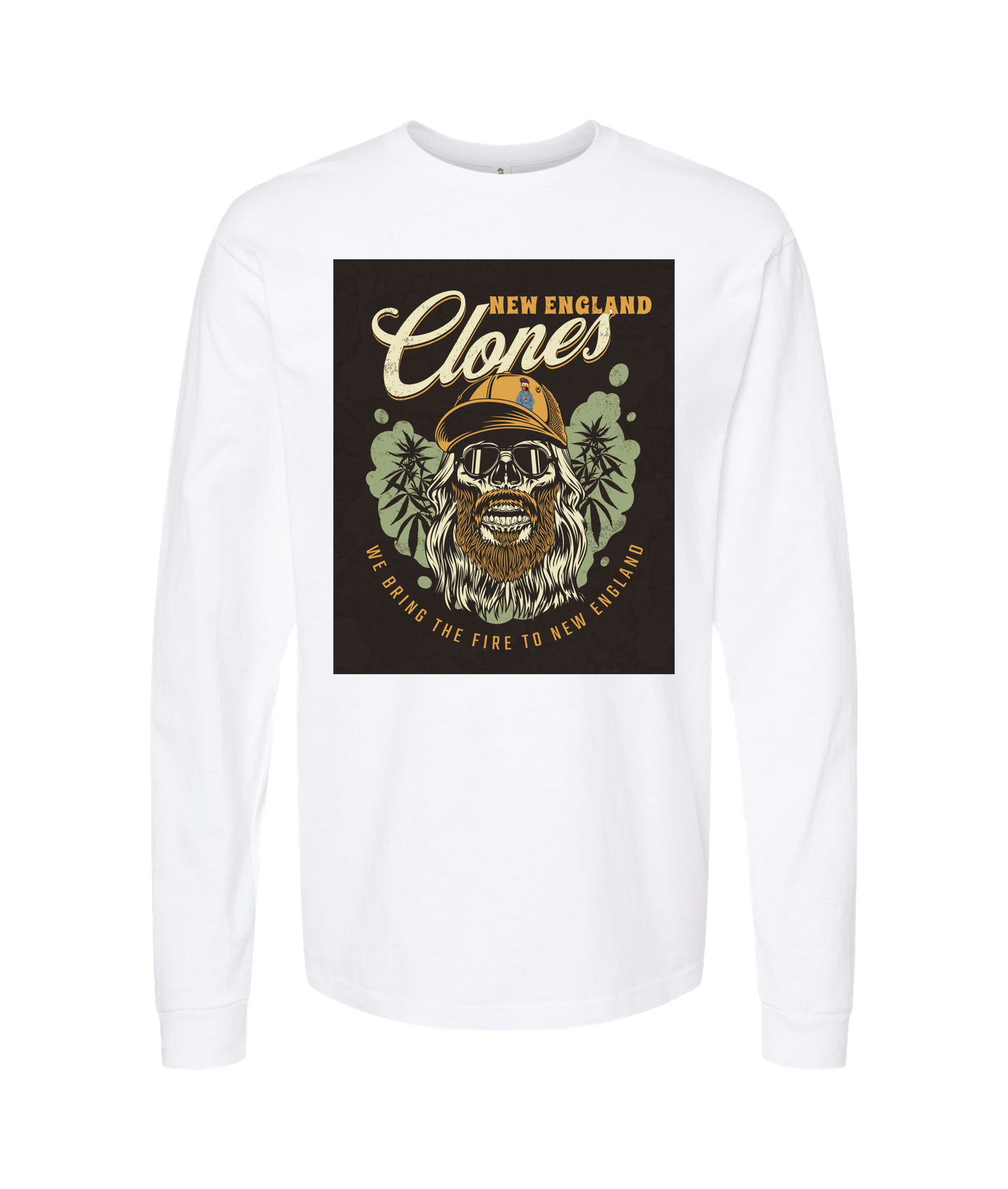 V-NECTOP - WE BRING THE FIRE - White Long Sleeve T