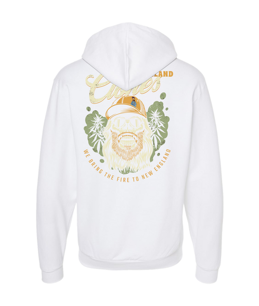 New England Clones - WE BRING THE FIRE - White Zip Up Hoodie