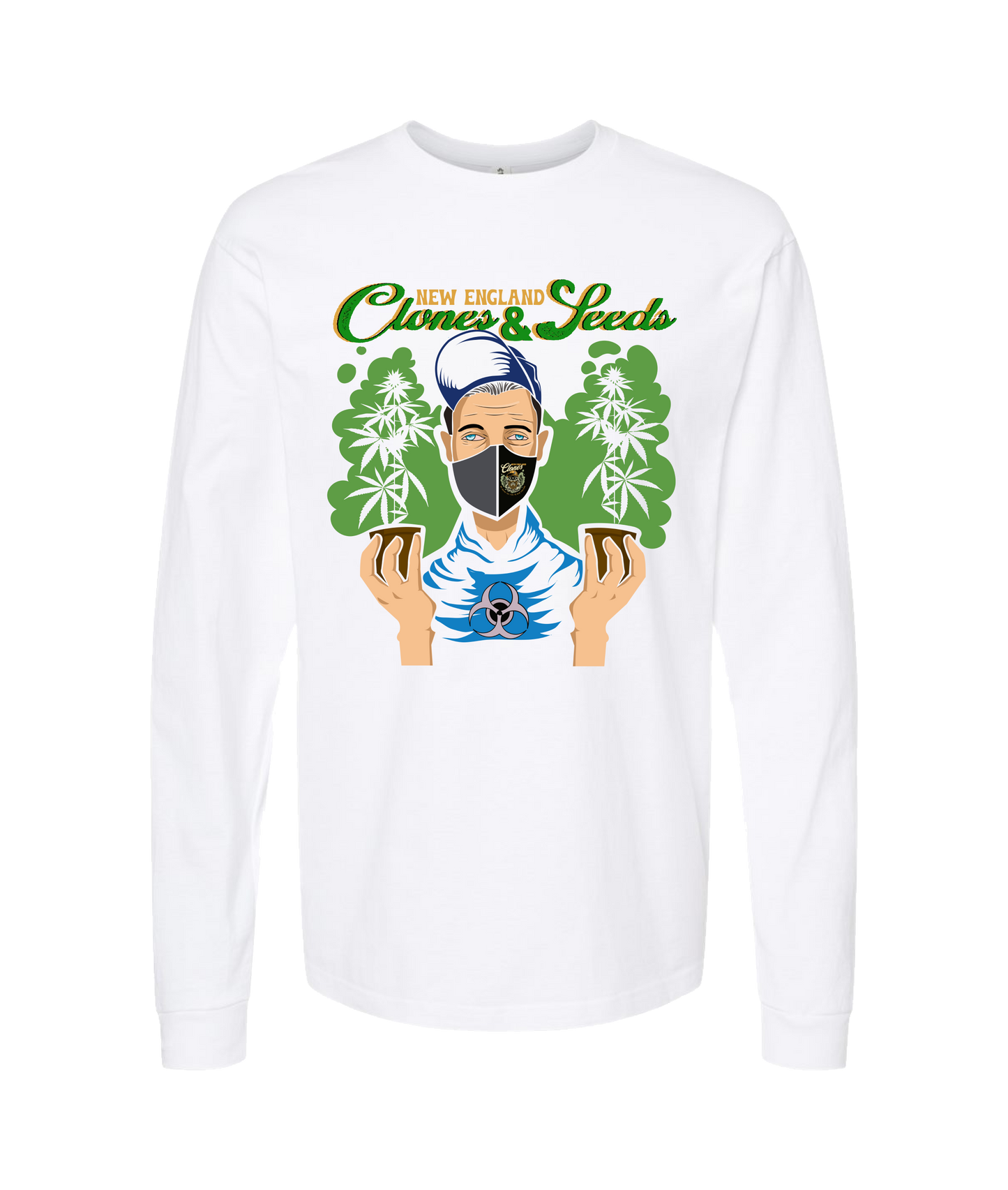 New England Clones - NEC TREES - White Long Sleeve T