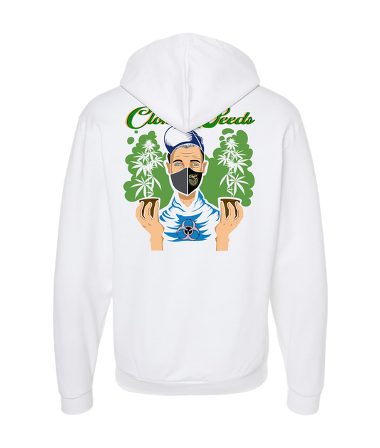 New England Clones - NEC TREES - White Zip Up Hoodie