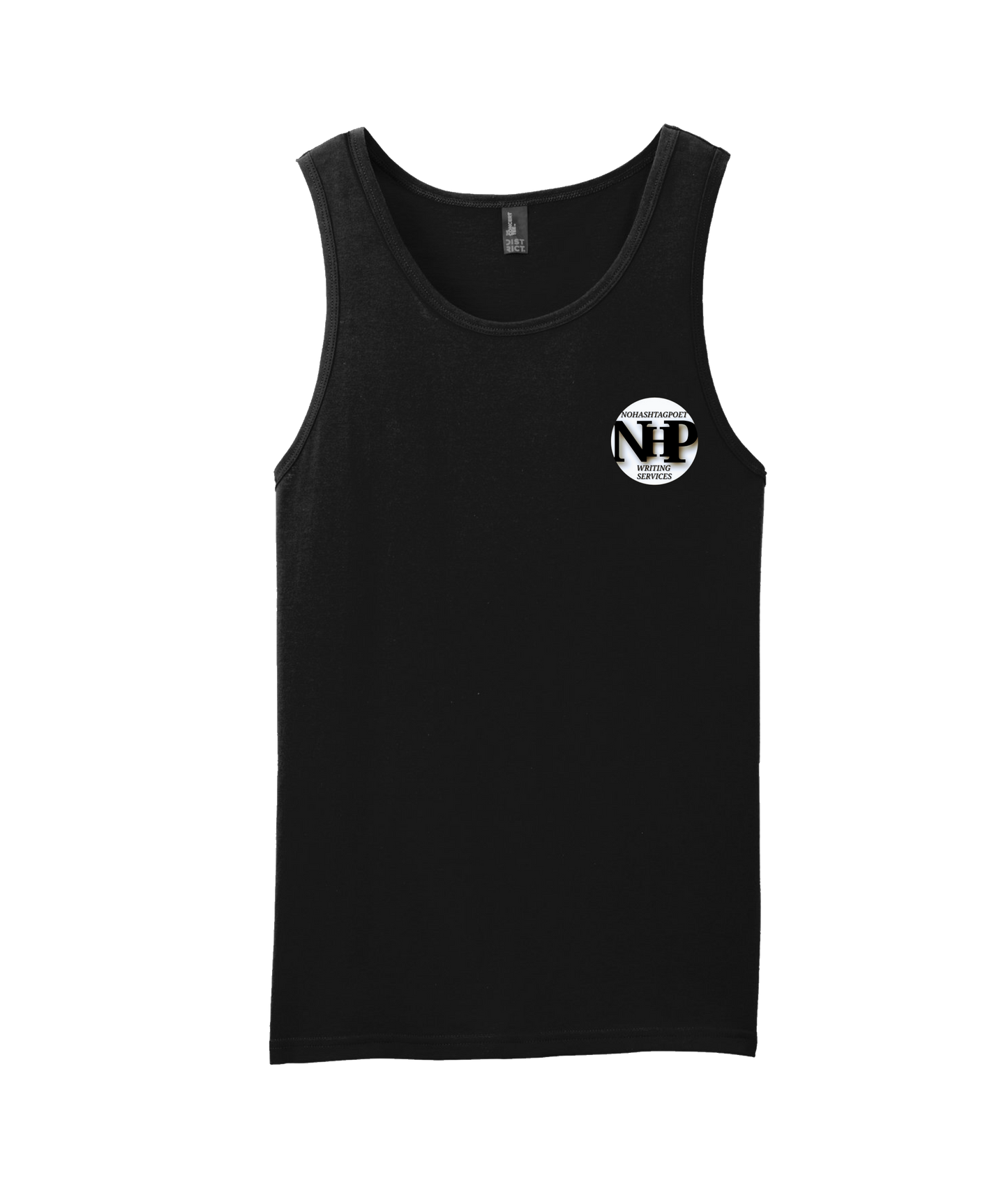 Nohashtagpoet Writing Services - CIRCLE LOGO - Black Tank Top