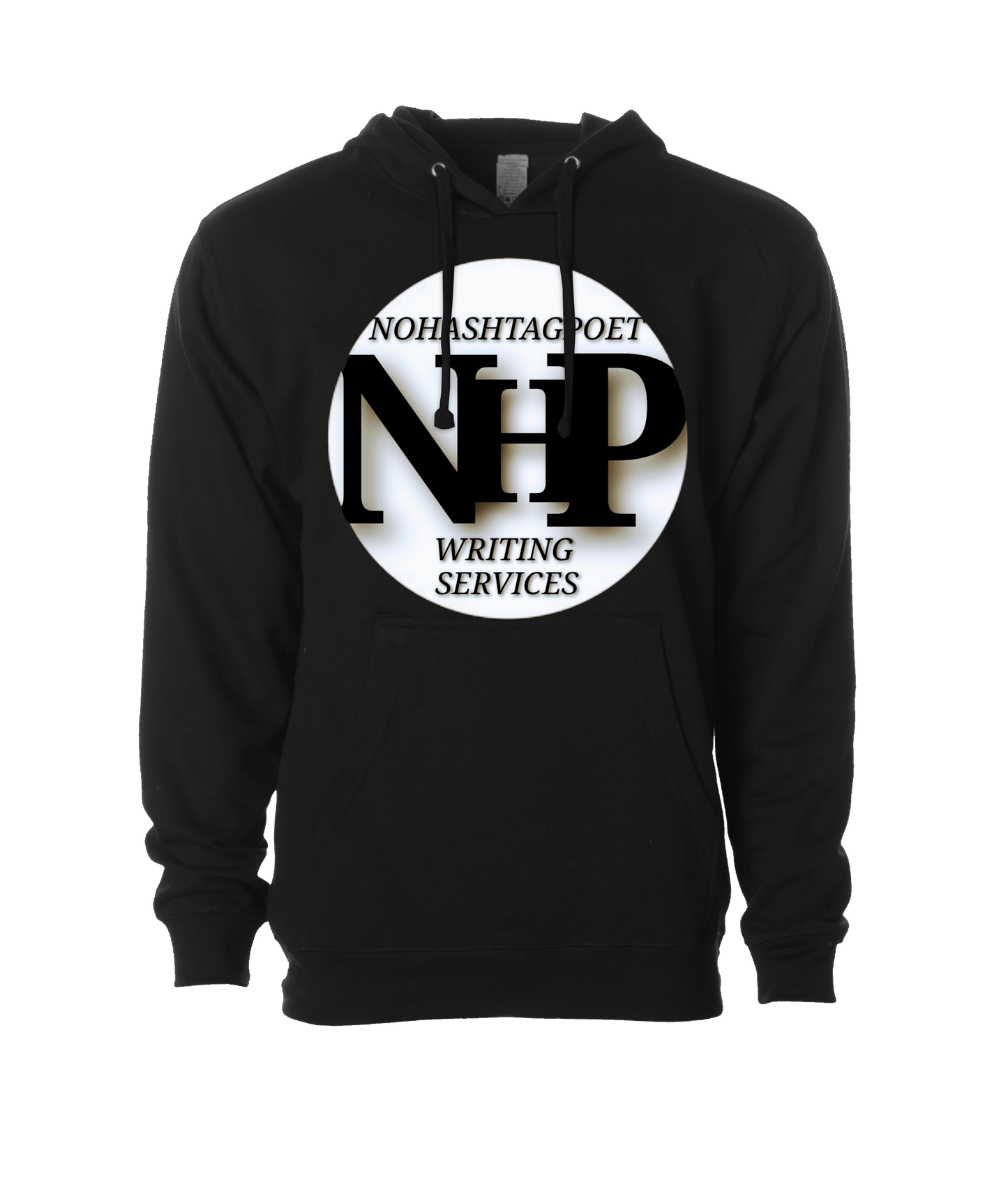 Nohashtagpoet Writing Services - CIRCLE LOGO - Black Hoodie