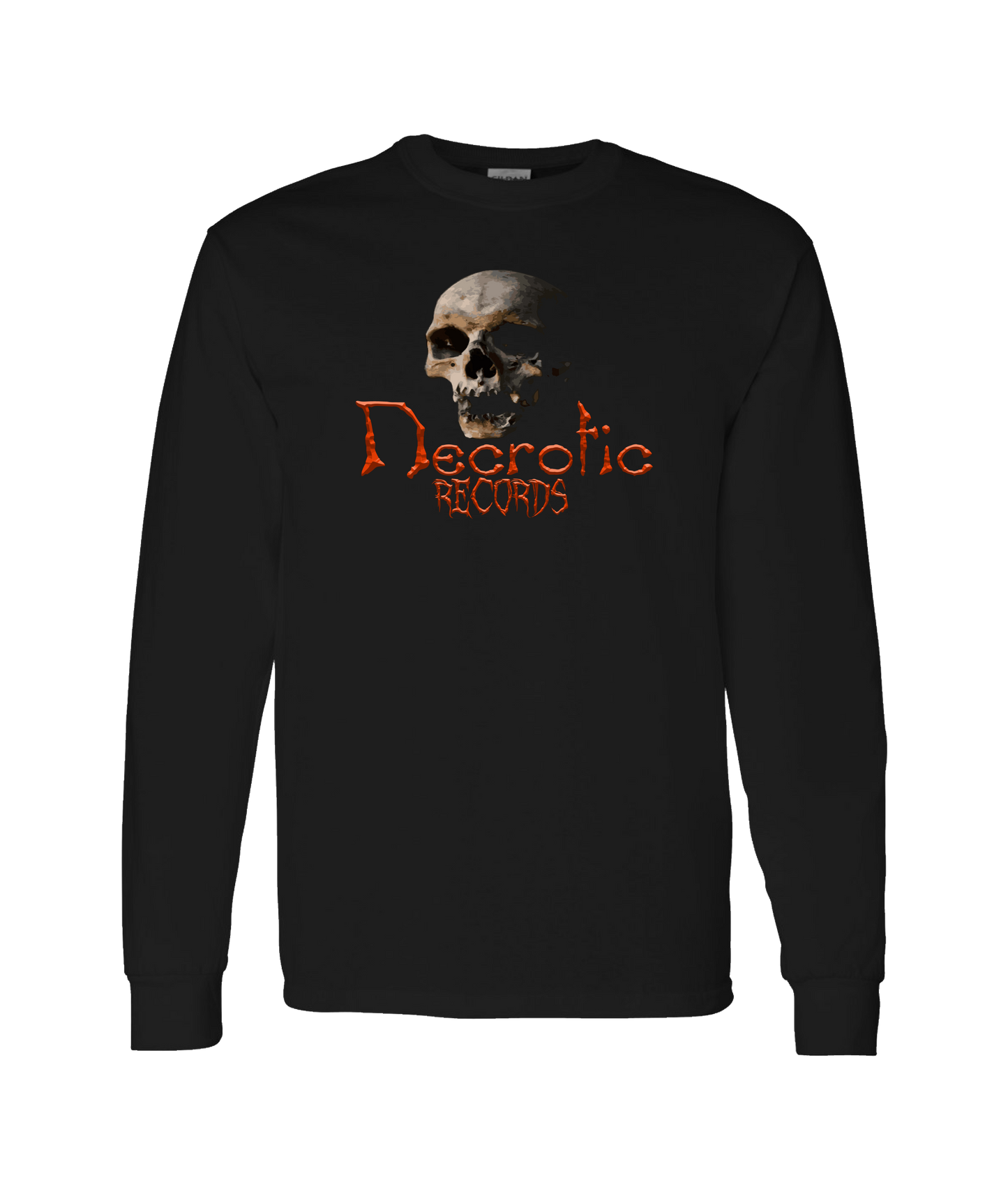Necrotic Records - Skull - Black Long Sleeve T