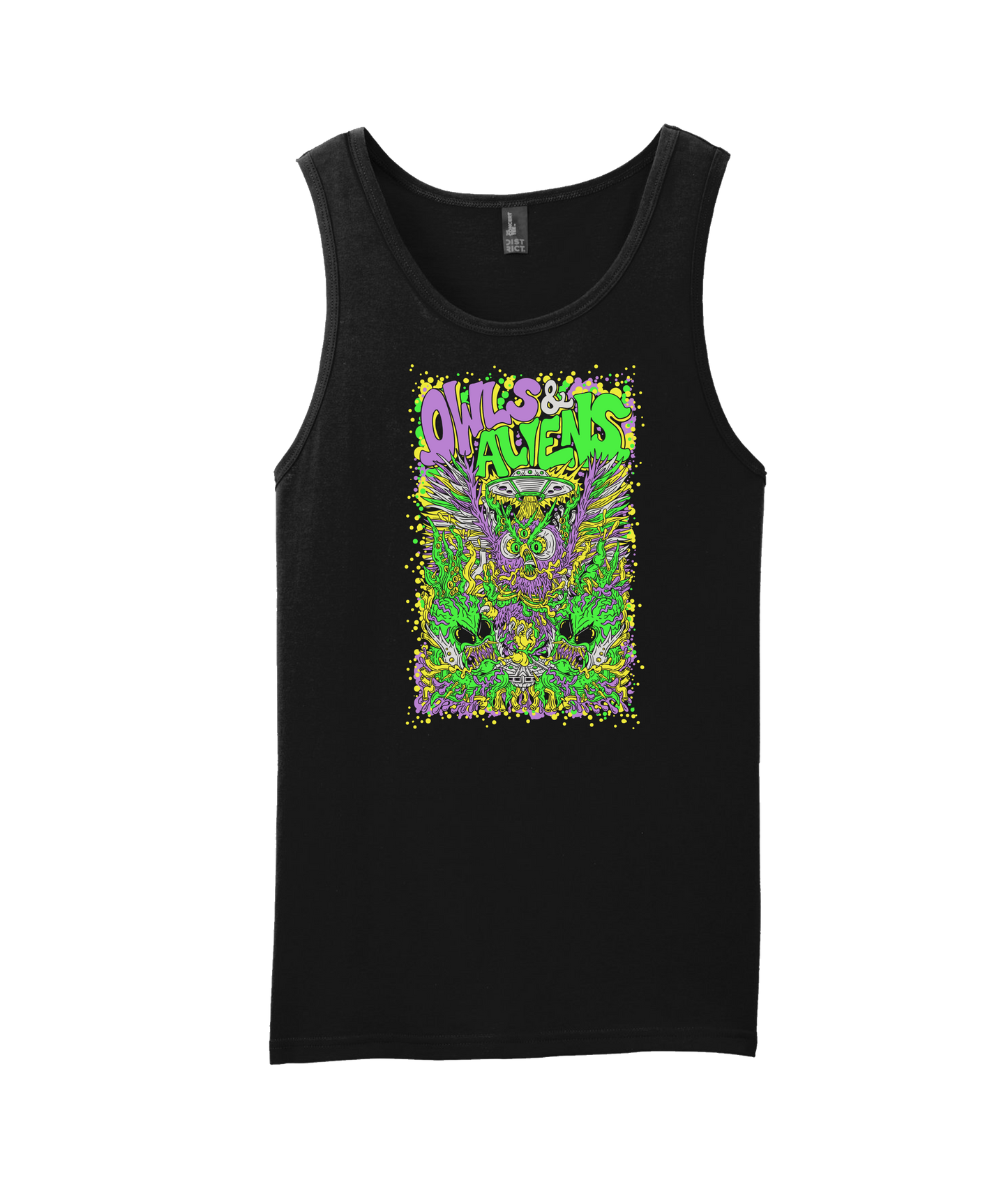Owls & Aliens - Colored - Black Tank Top