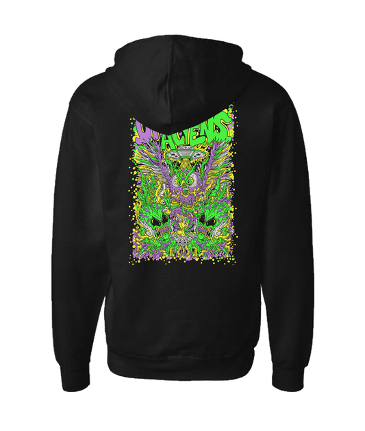 Owls & Aliens - Colored - Black Zip Up Hoodie