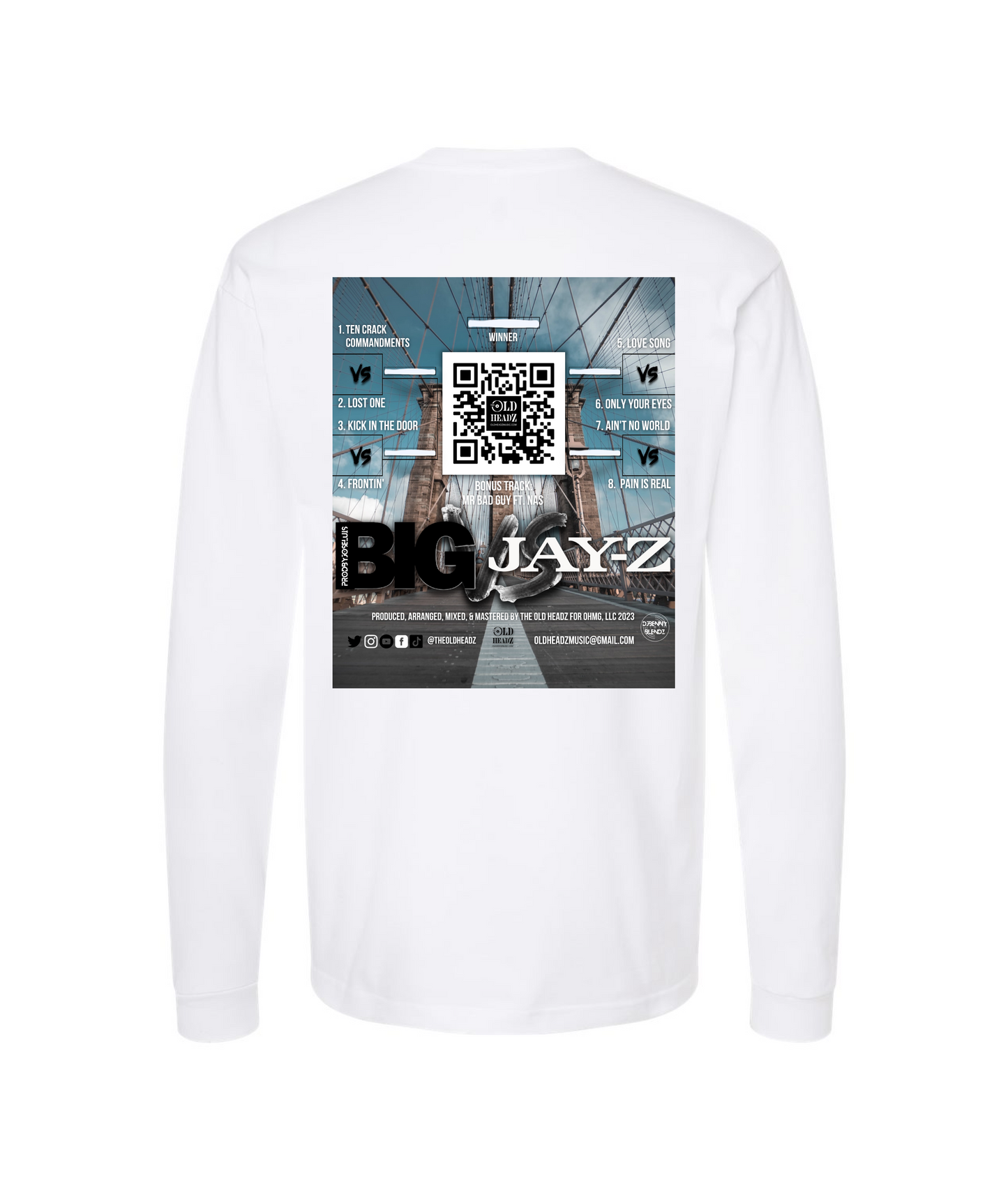 The Old Headz - DESIGN 1 - White Long Sleeve T