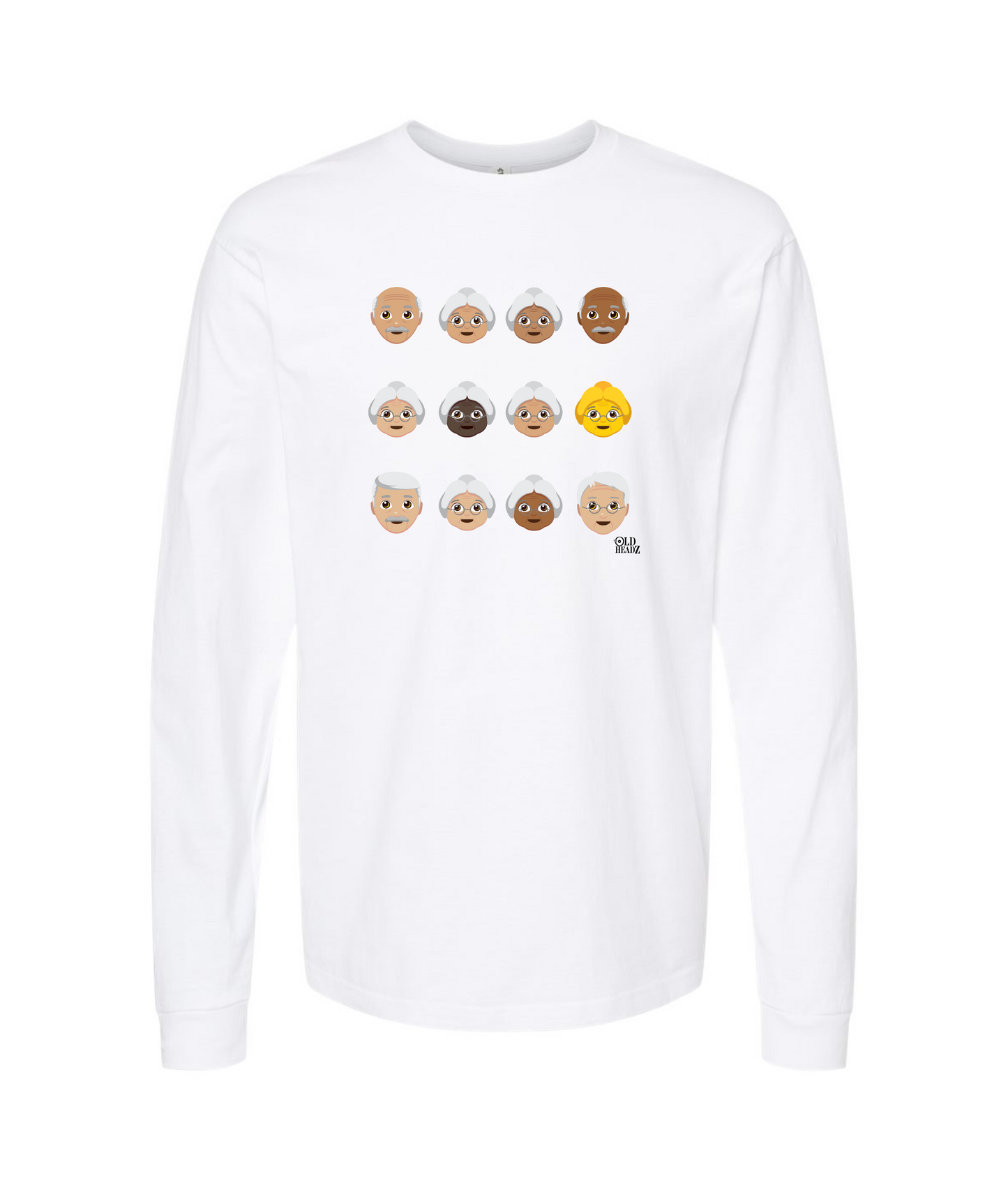 The Old Headz - DESIGN 2 - White Long Sleeve T