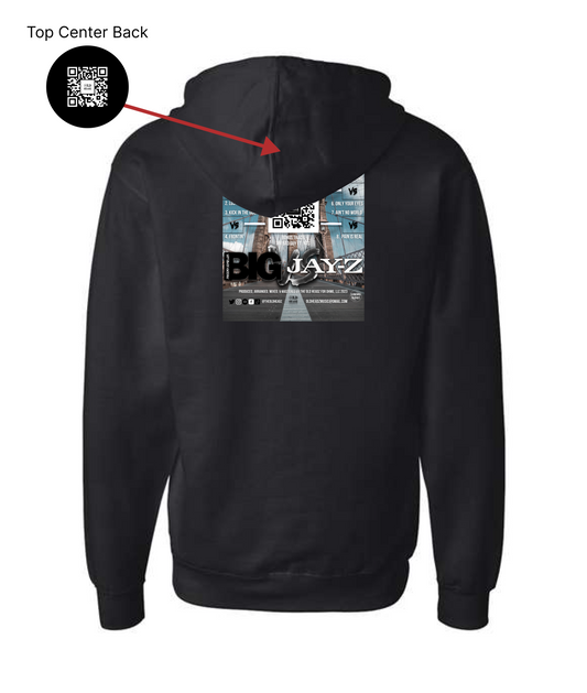 V-OHTOP - DESIGN 1 - Black Zip Up Hoodie