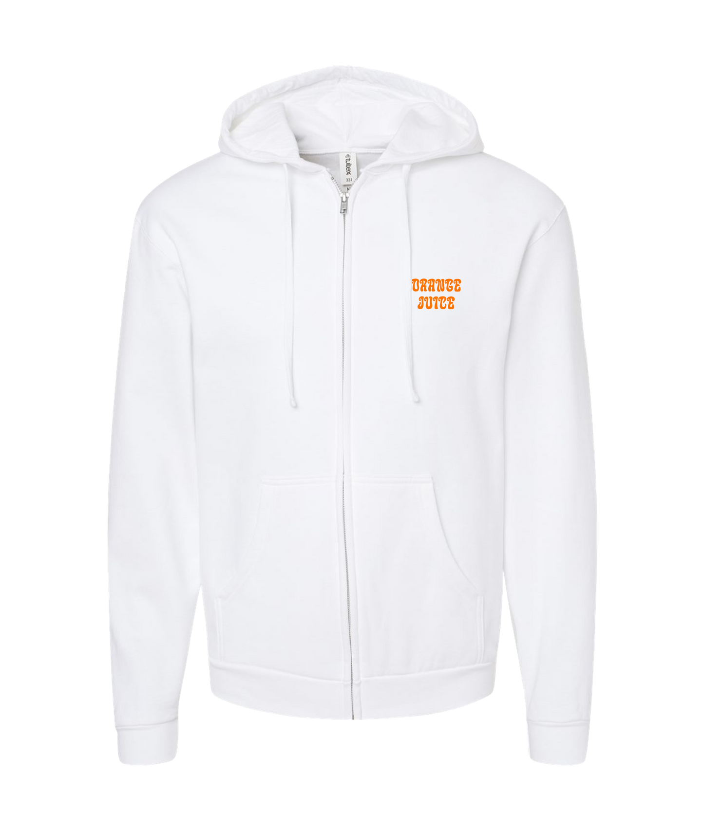 Orange Juice - OJ - White Zip Up Hoodie