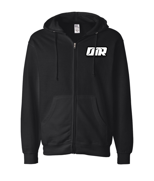 ONLY THE REAL - DEATH BEFORE DISHONOR - Black Zip Up Hoodie