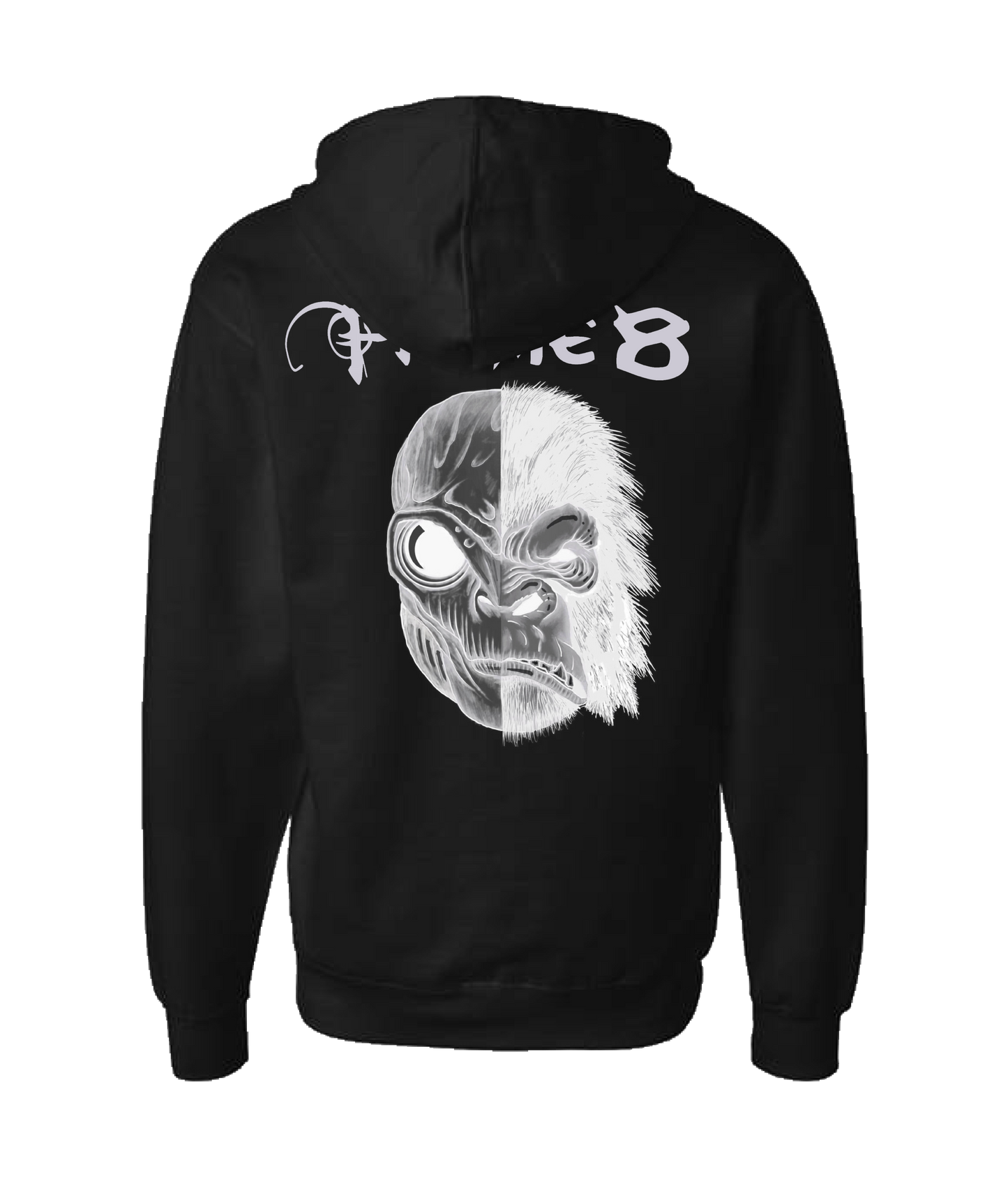 Prime 8 - Half Alien Half Monkey - Black Zip Up Hoodie