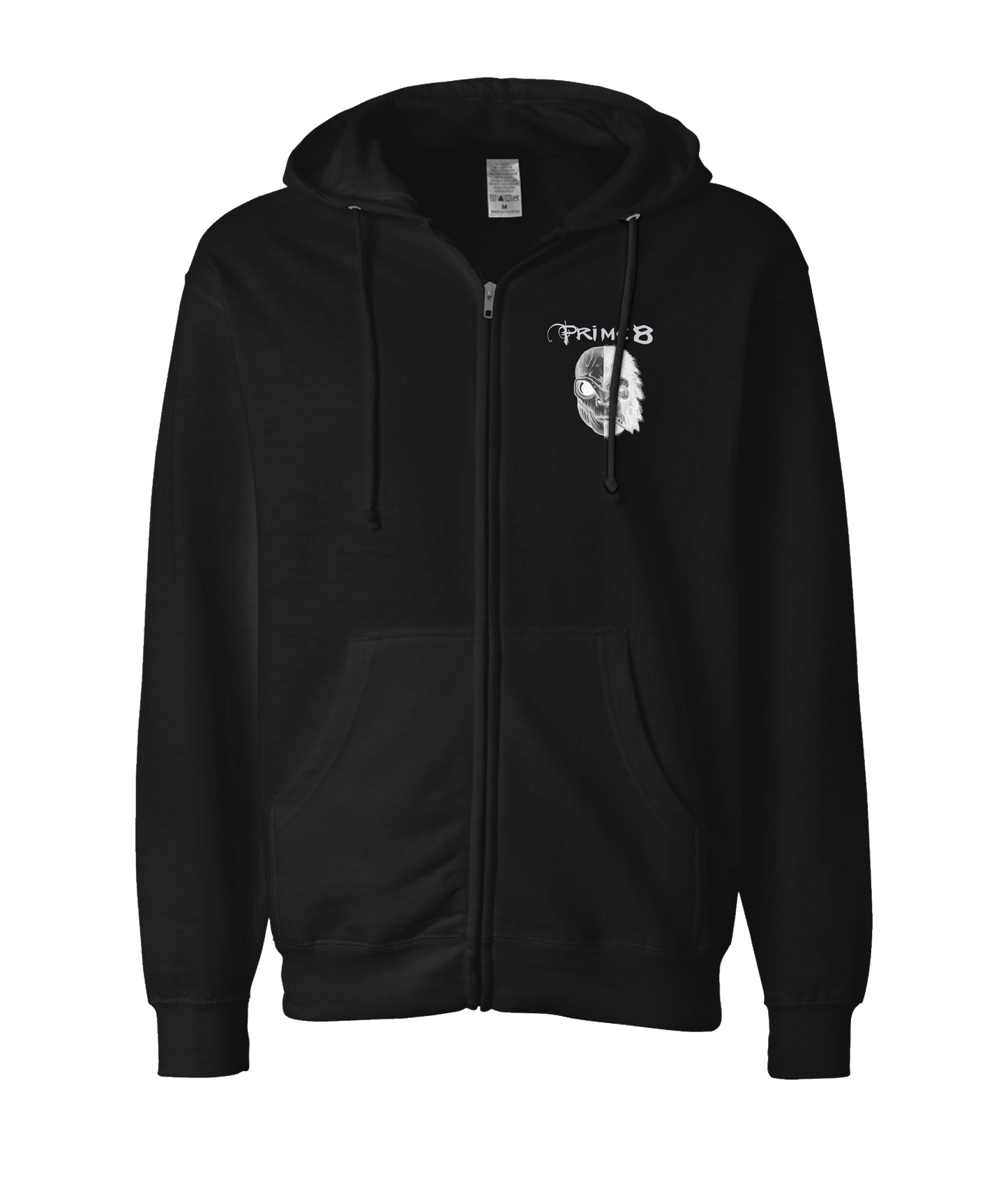 Prime 8 - Half Alien Half Monkey - Black Zip Up Hoodie