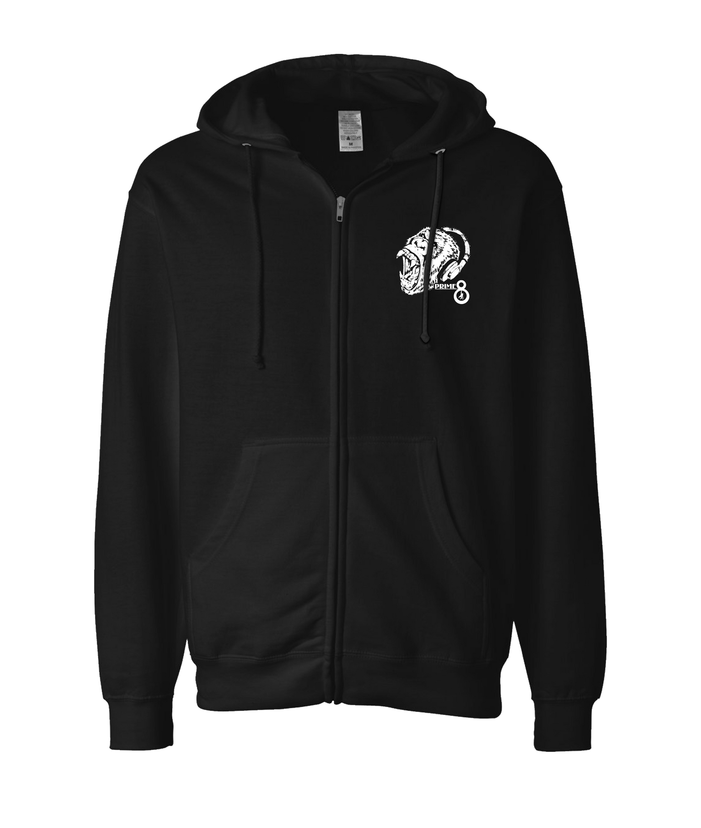 Prime 8 - Headphone Ape - Black Zip Up Hoodie
