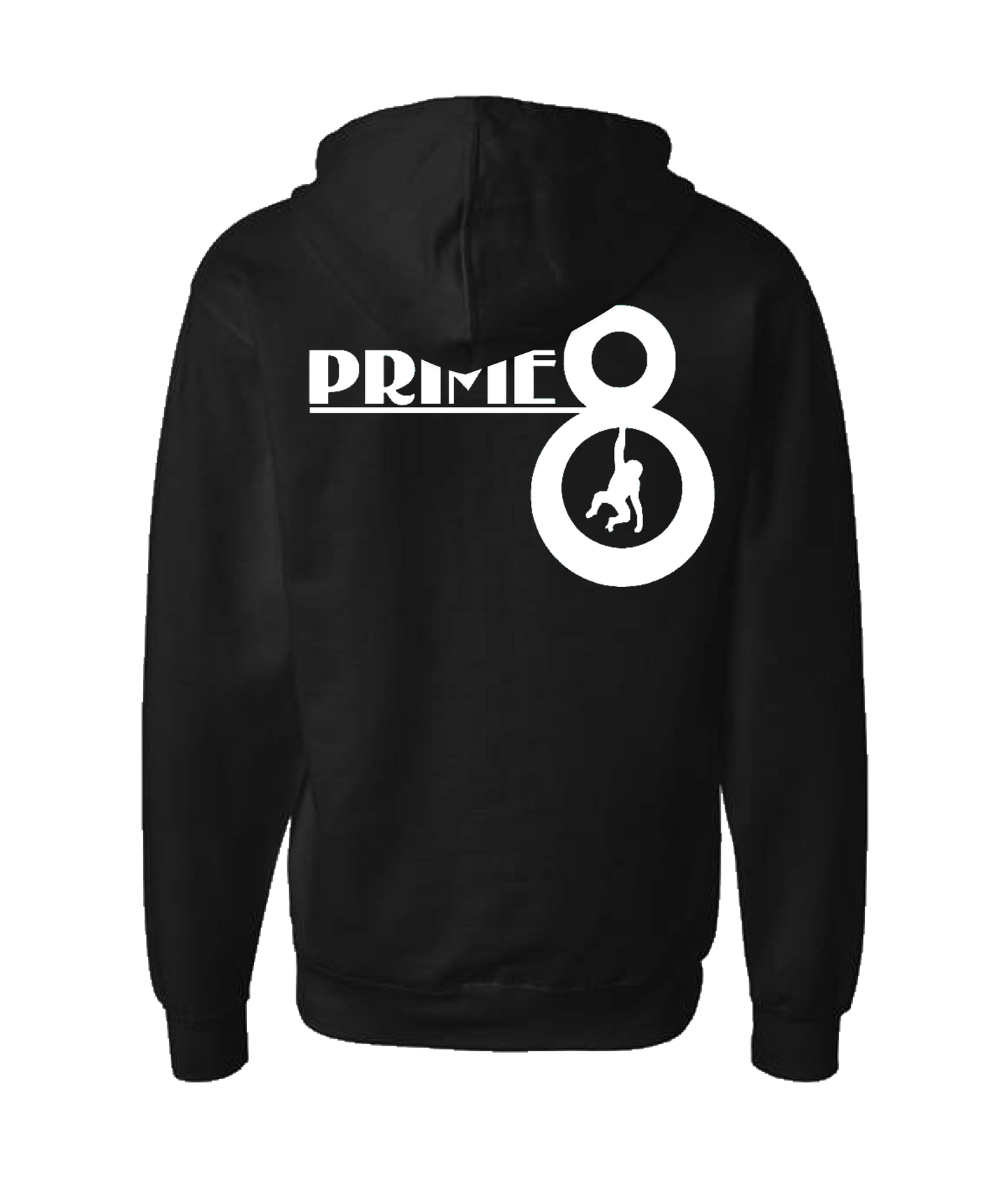 Prime 8 - P8 Logo Hanging Monkey - Black Zip Up Hoodie