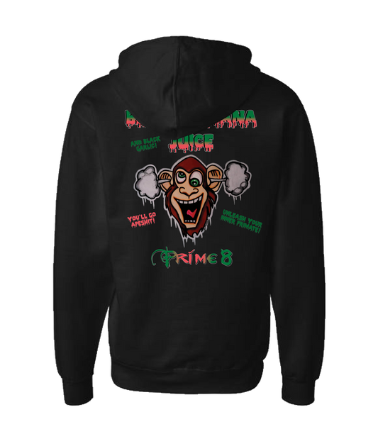 Prime 8 - Black Banana Juice - Black Zip Up Hoodie