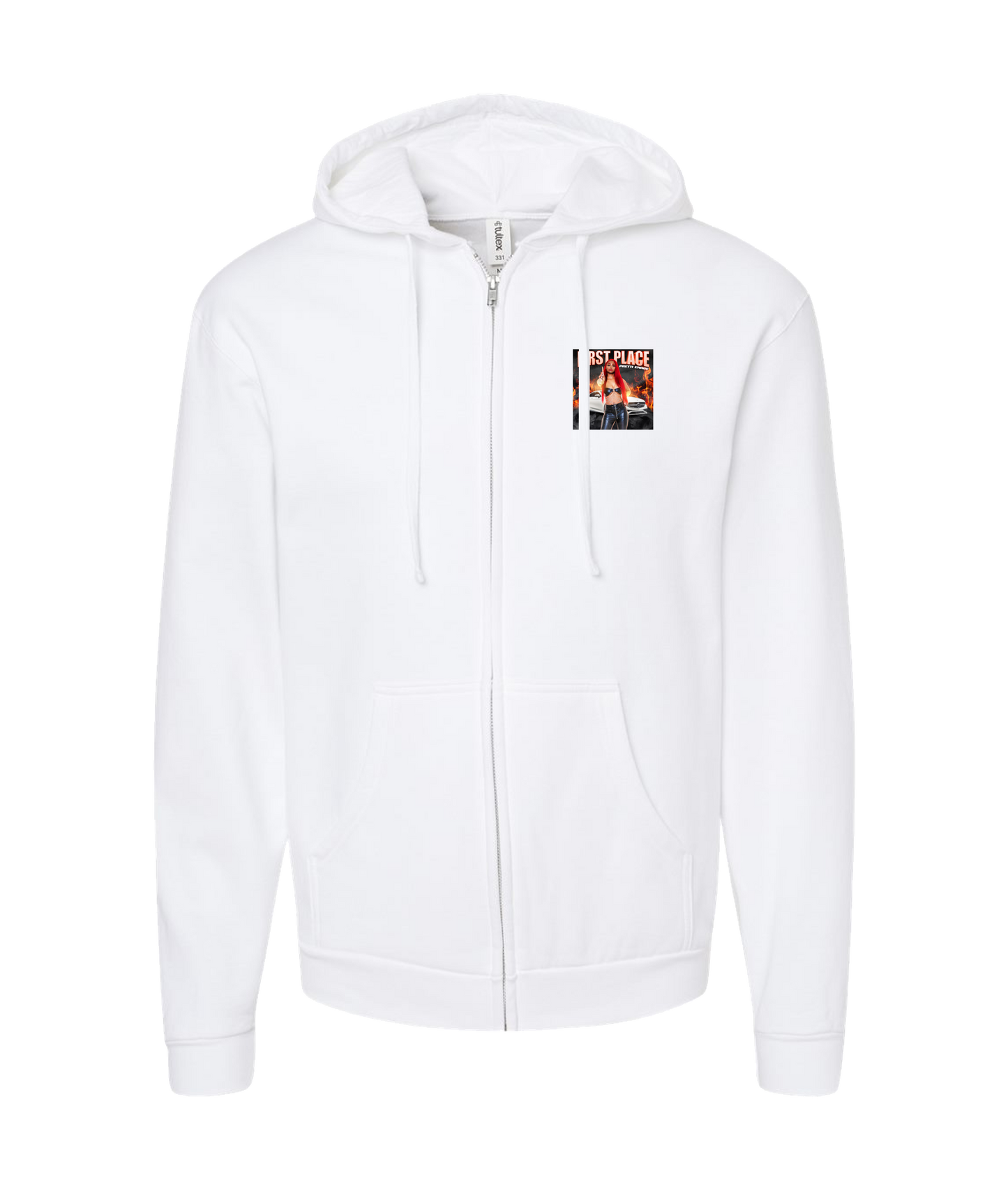 Pretti Emage - First Place - White Zip Up Hoodie