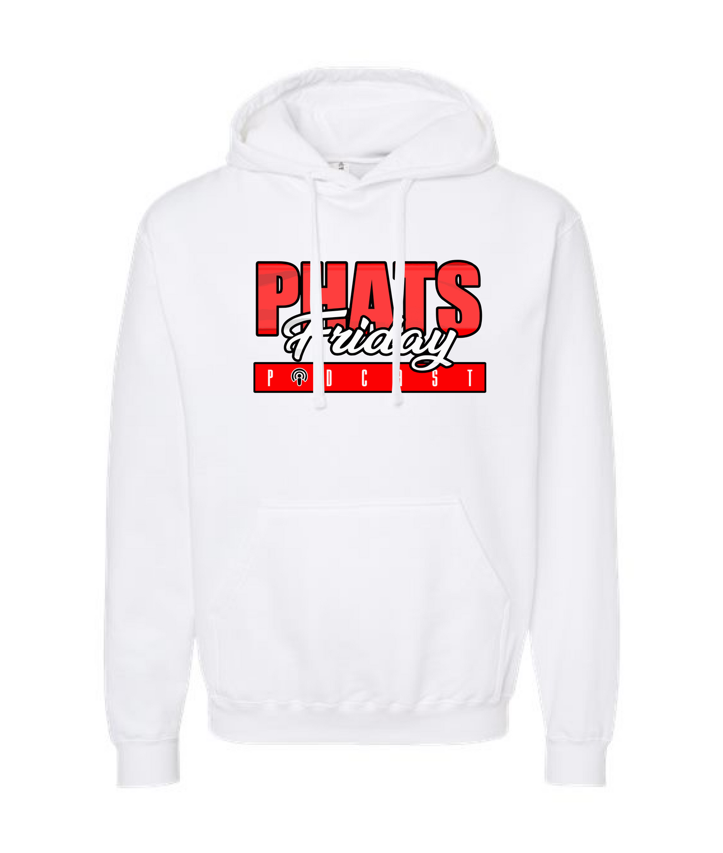 Phats Friday Podcast - Logo - White Hoodie