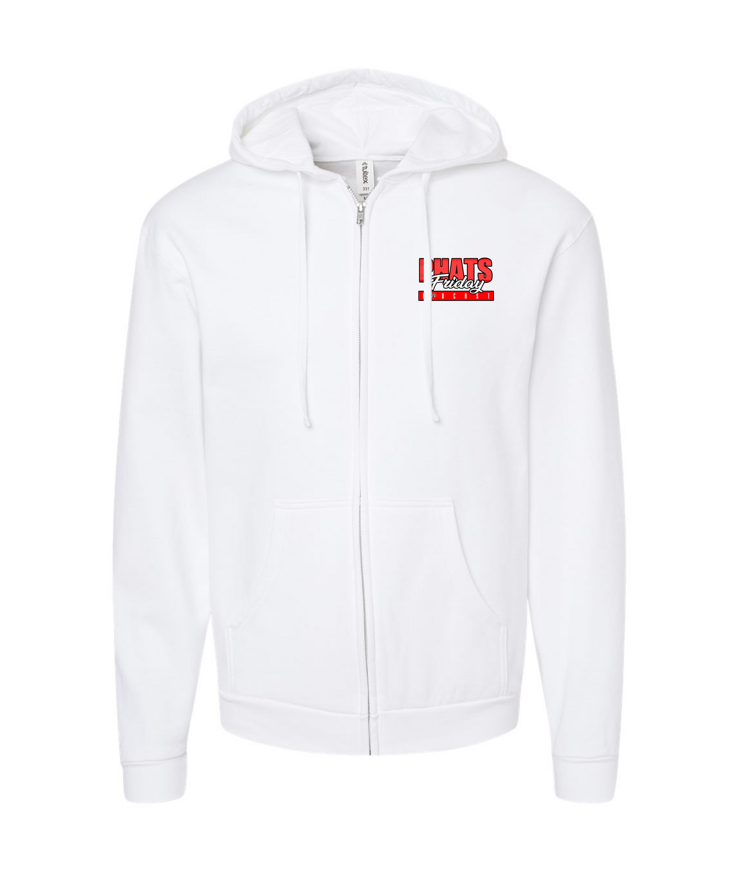 Phats Friday Podcast - Logo - White Zip Hoodie