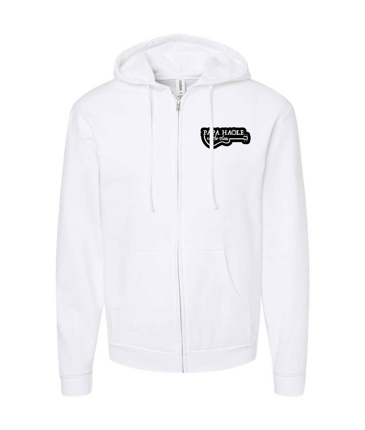 Papa Haole & The Fleas - Logo - White Zip Hoodie