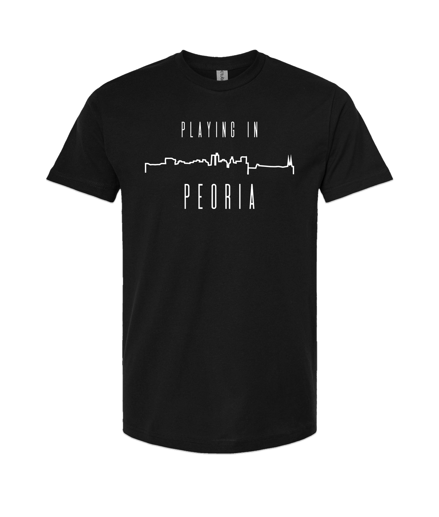 Playing in Peoria - Logo - Black T-Shirt