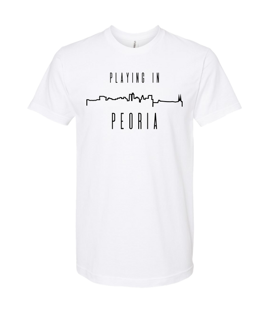 Playing in Peoria - Logo - White T Shirt