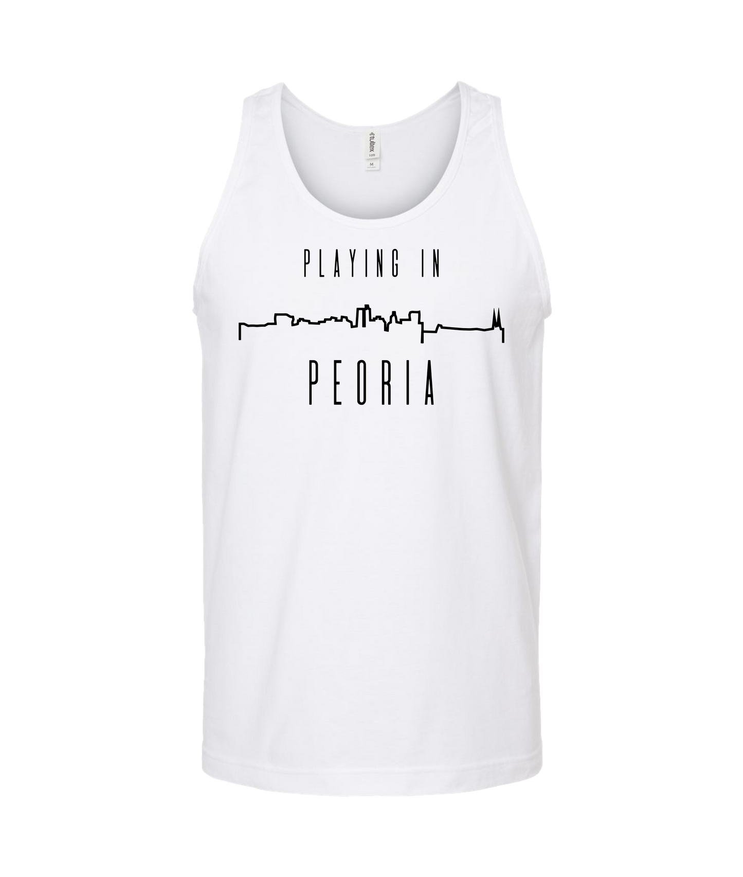 Playing in Peoria - Logo - White Tank Top