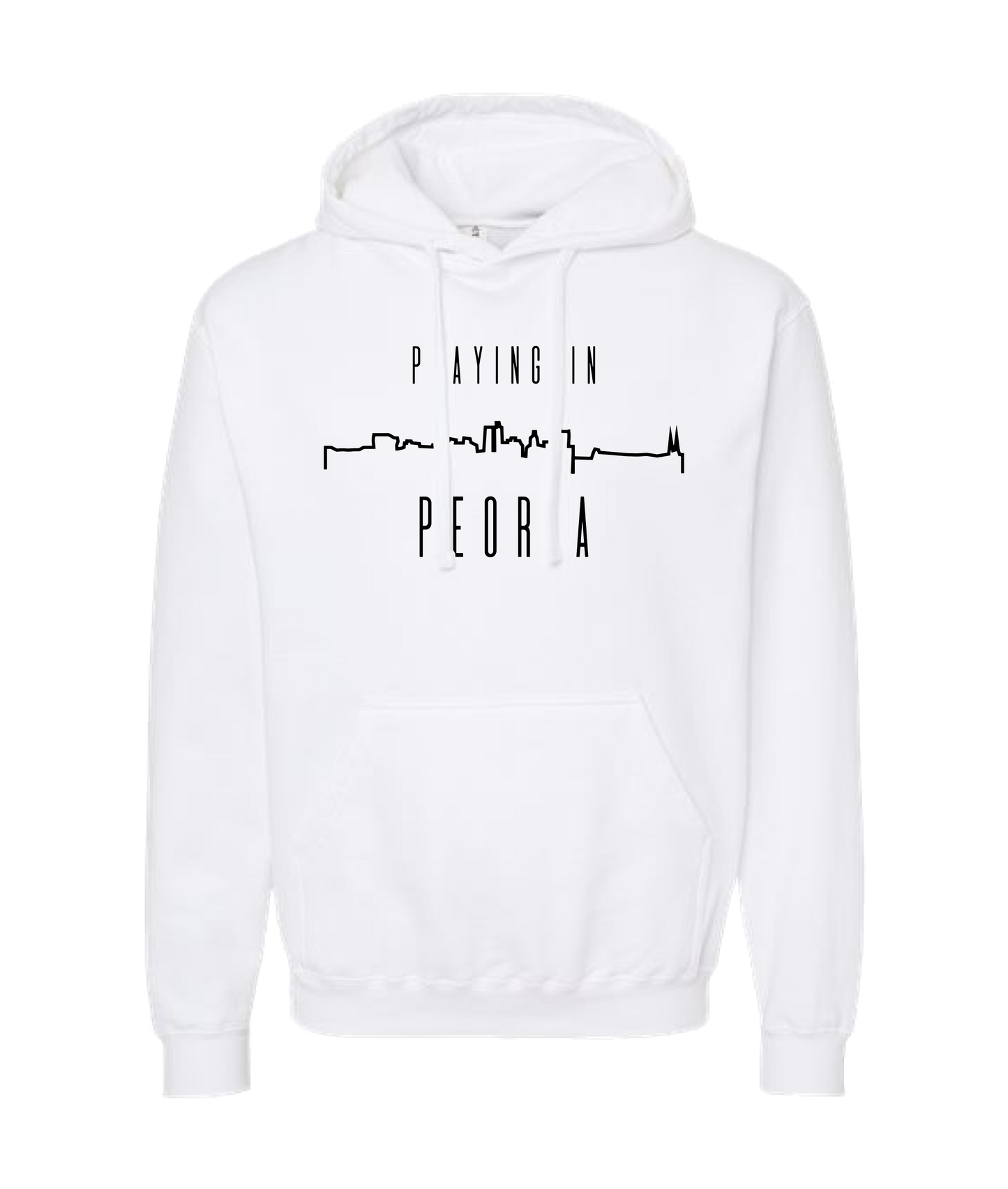Playing in Peoria - Logo - White Hoodie