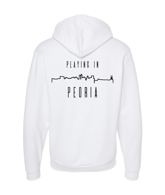 Playing in Peoria - Logo - White Zip Up Hoodie