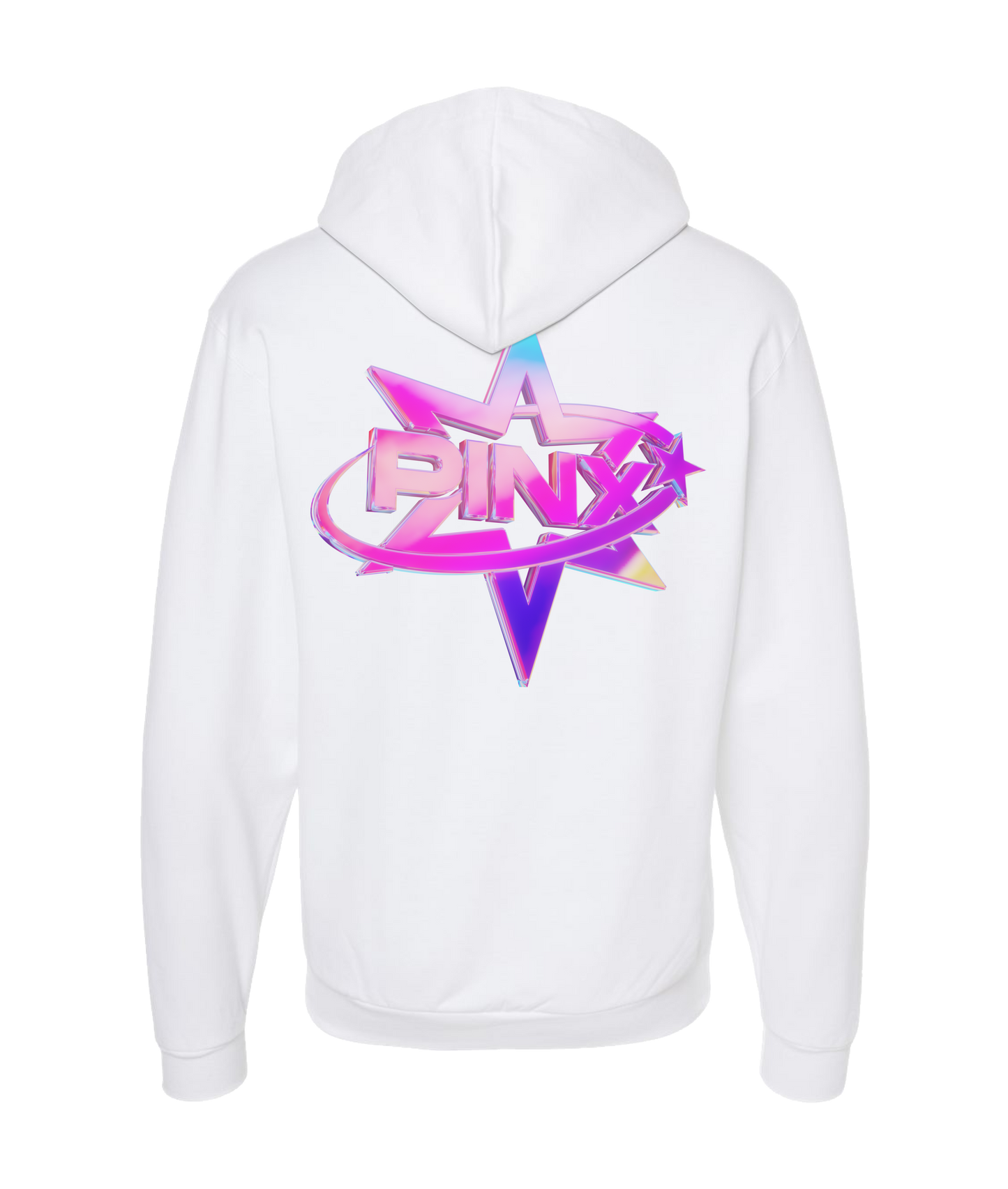 Pinx - 3D Star - White Zip Up Hoodie