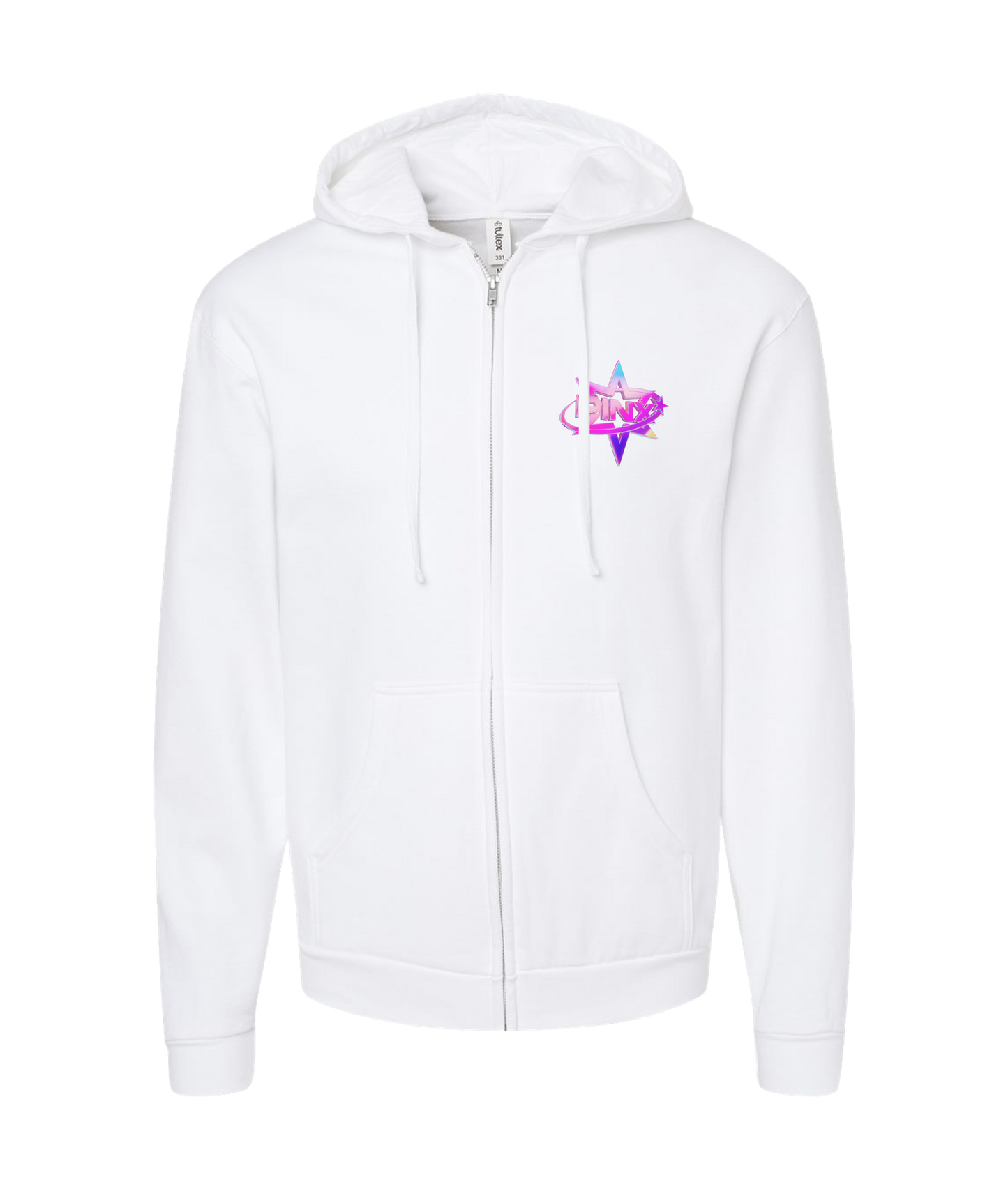Pinx - 3D Star - White Zip Up Hoodie