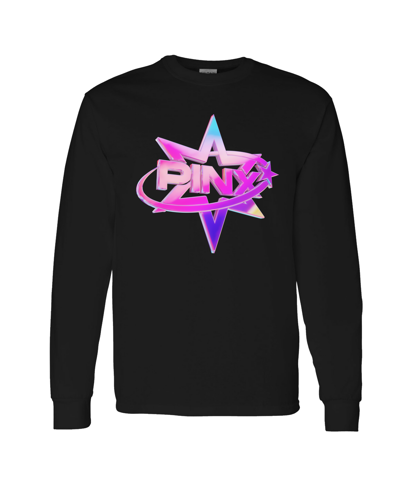 Pinx - 3D Star - Black Long Sleeve T