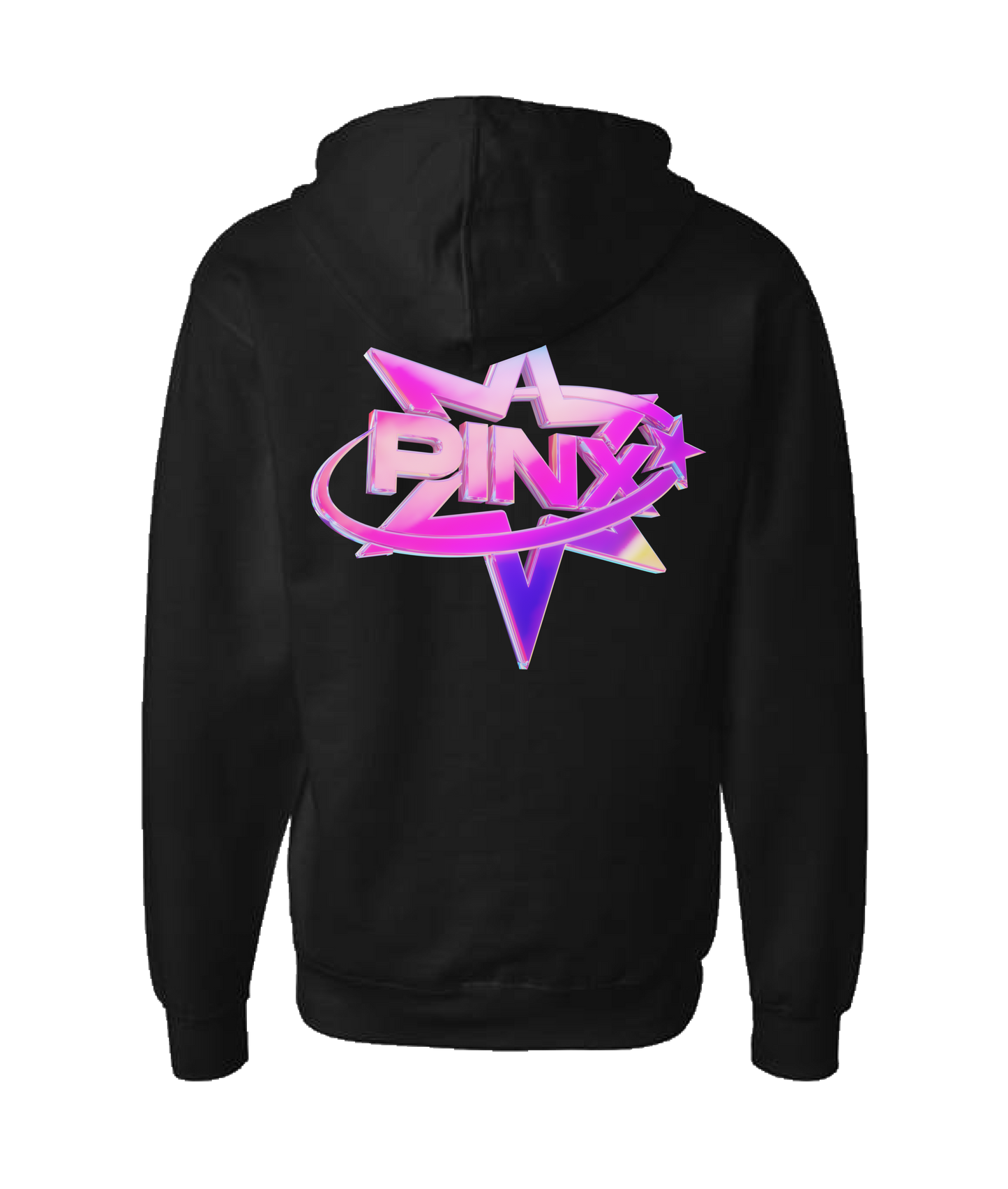 Pinx - 3D Star - Black Zip Up Hoodie