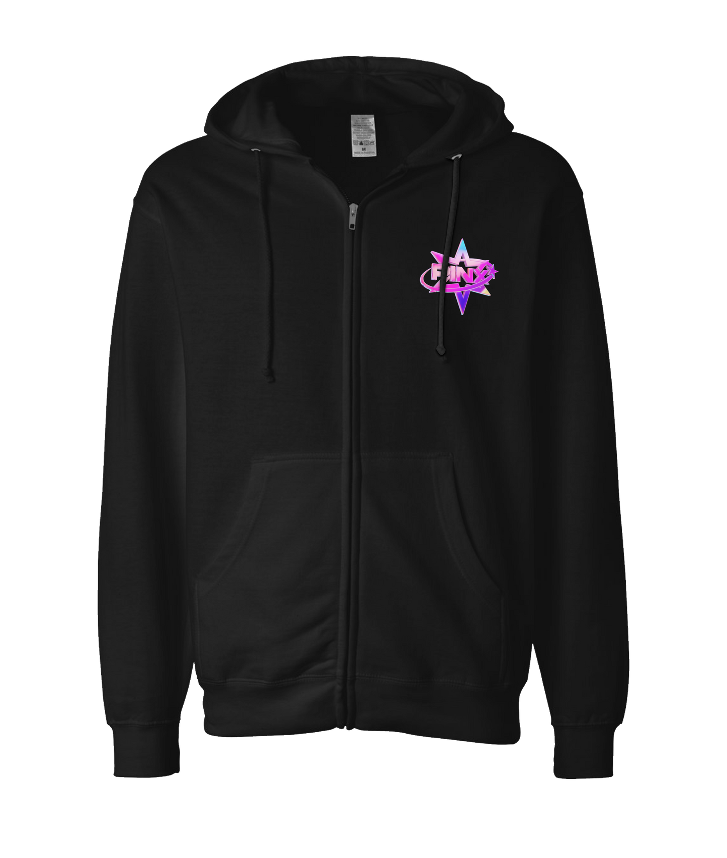 Pinx - 3D Star - Black Zip Up Hoodie