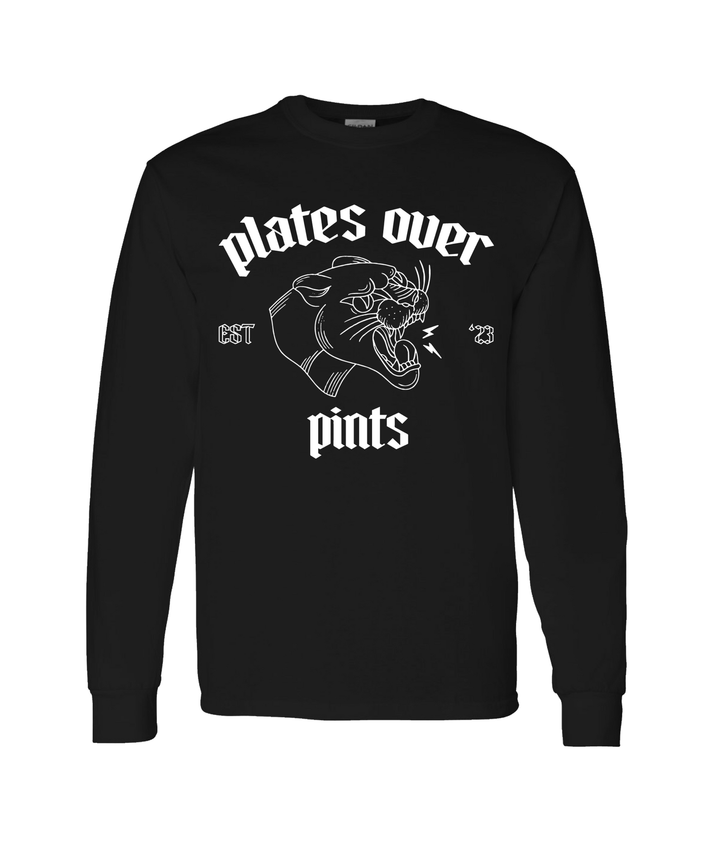Plates Over Pints - LOGO 1 - Black Long Sleeve T