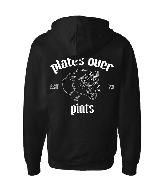 Plates Over Pints - LOGO 1 - Black Zip Up Hoodie