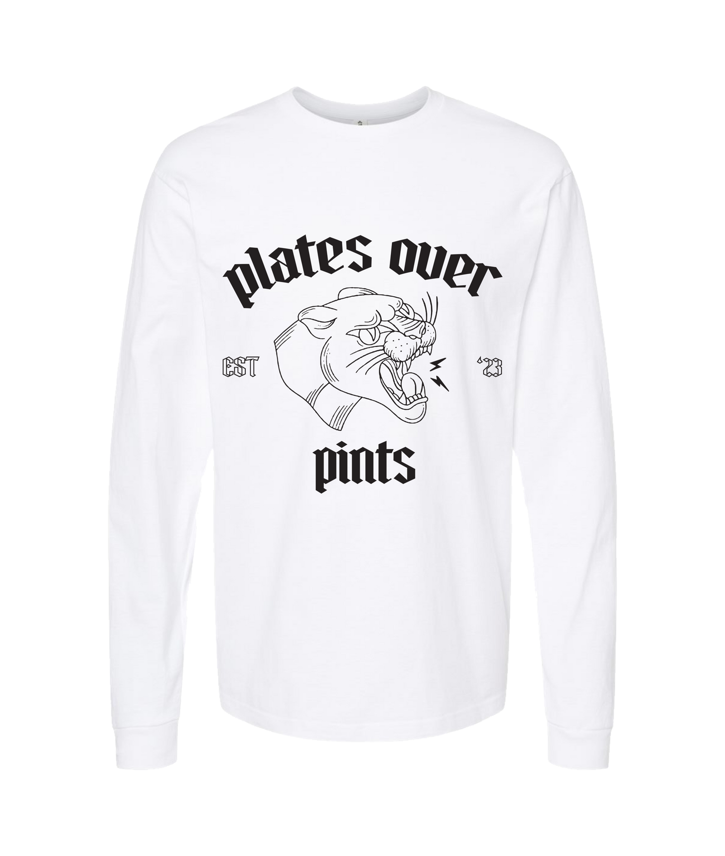 Plates Over Pints - LOGO 1 - White Long Sleeve T
