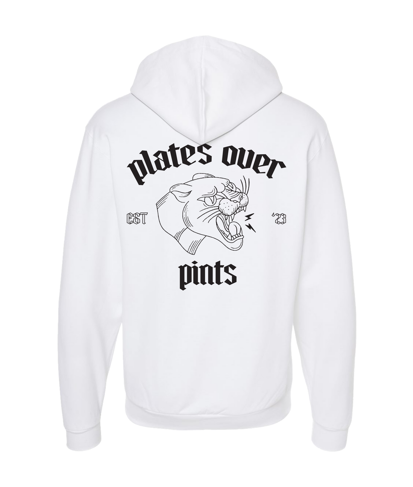 Plates Over Pints - LOGO 1 - White Zip Up Hoodie