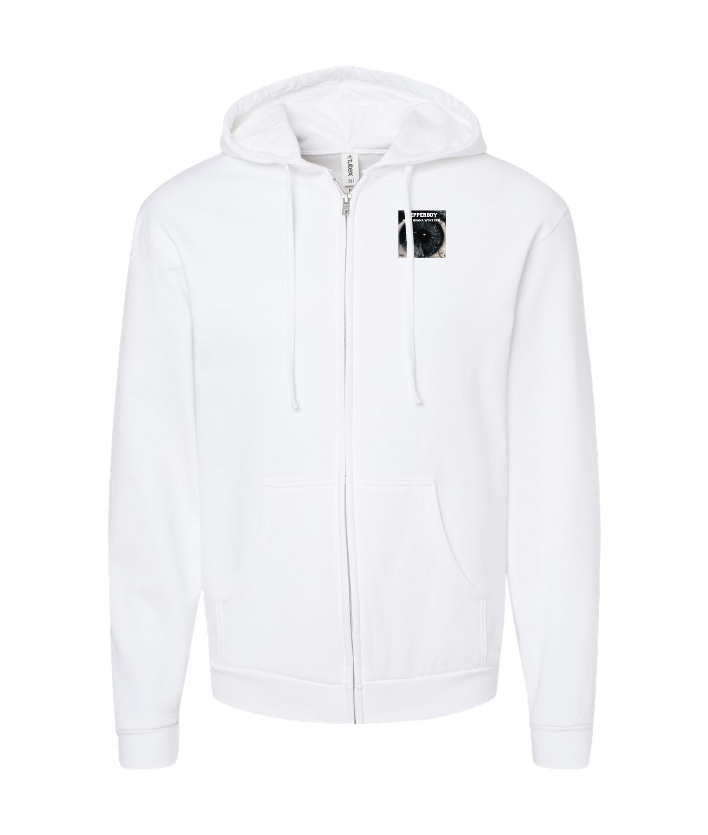 Pepperboy - Look Me In The Eyes - White Zip Up Hoodie